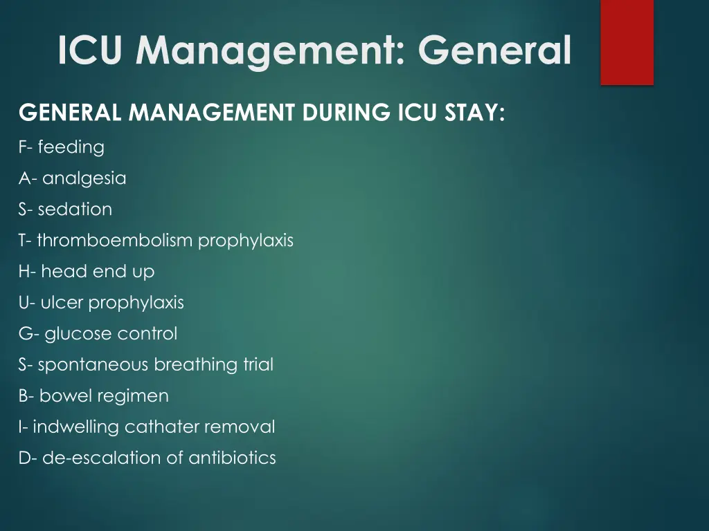 icu management general