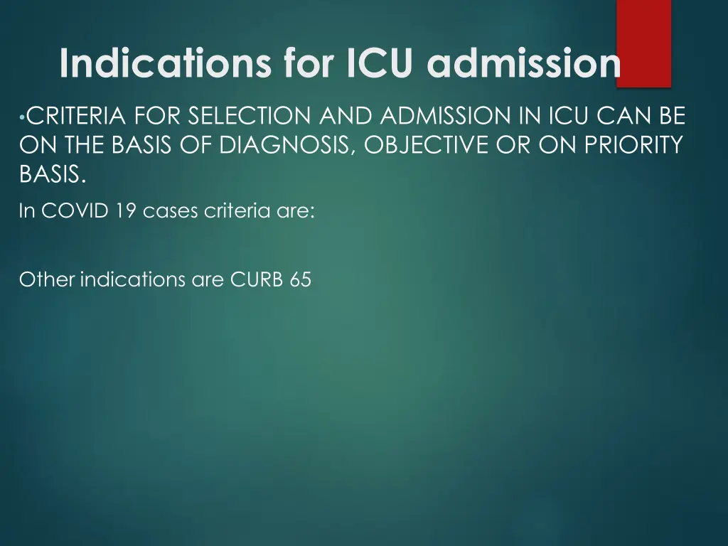 indications for icu admission 1