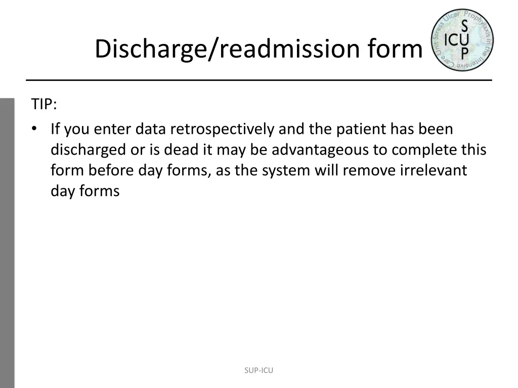 discharge readmission form 1