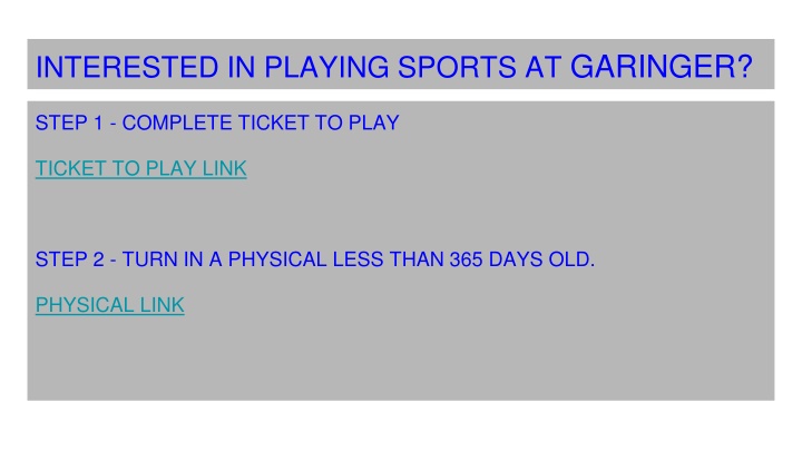 interested in playing sports at garinger