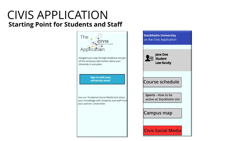 civis application starting point for students