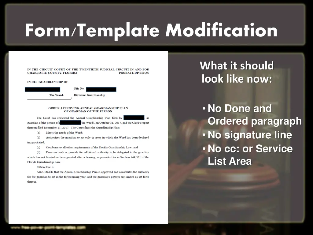 form template modification