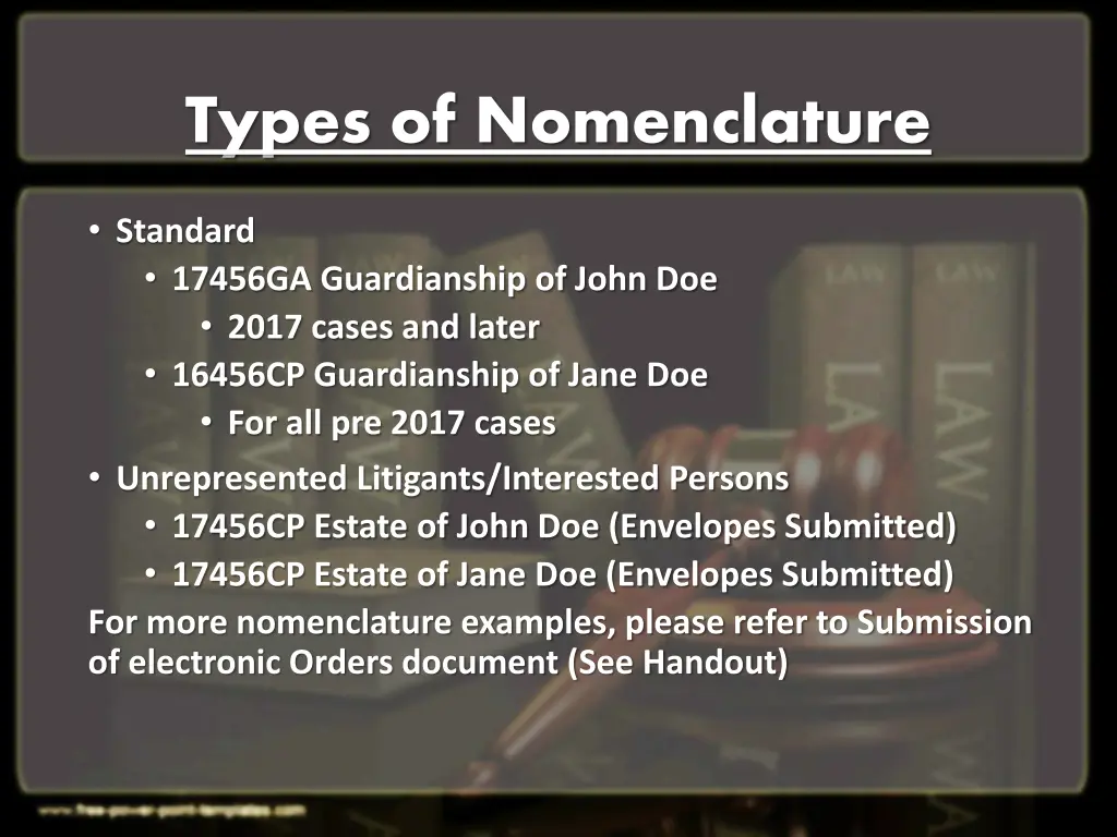 types of nomenclature