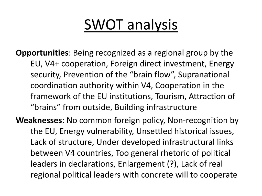 swot analysis 1