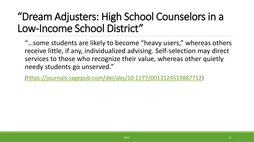 dream adjusters high school counselors in a dream