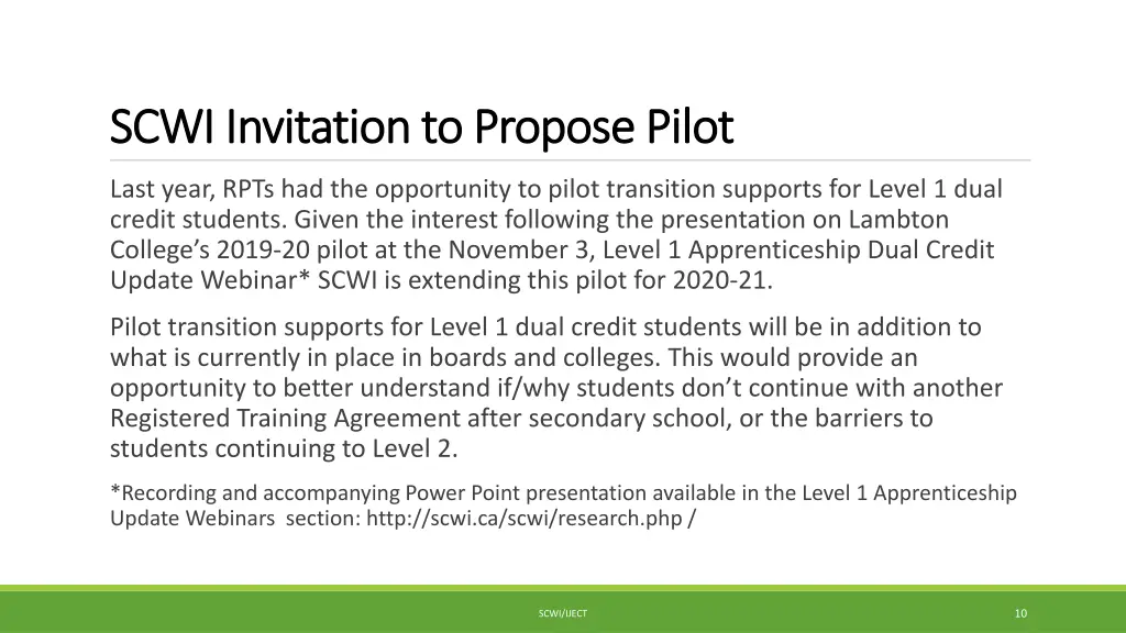 scwi invitation to propose pilot scwi invitation