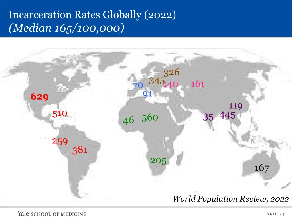 incarceration rates globally 2022 median