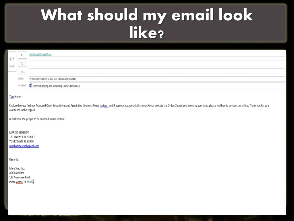 what should my email look like