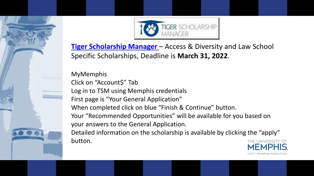 tiger scholarship manager access diversity