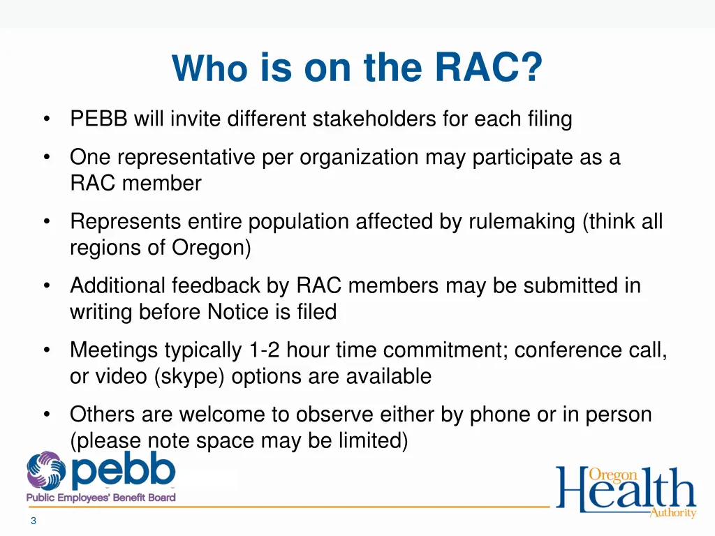 who is on the rac