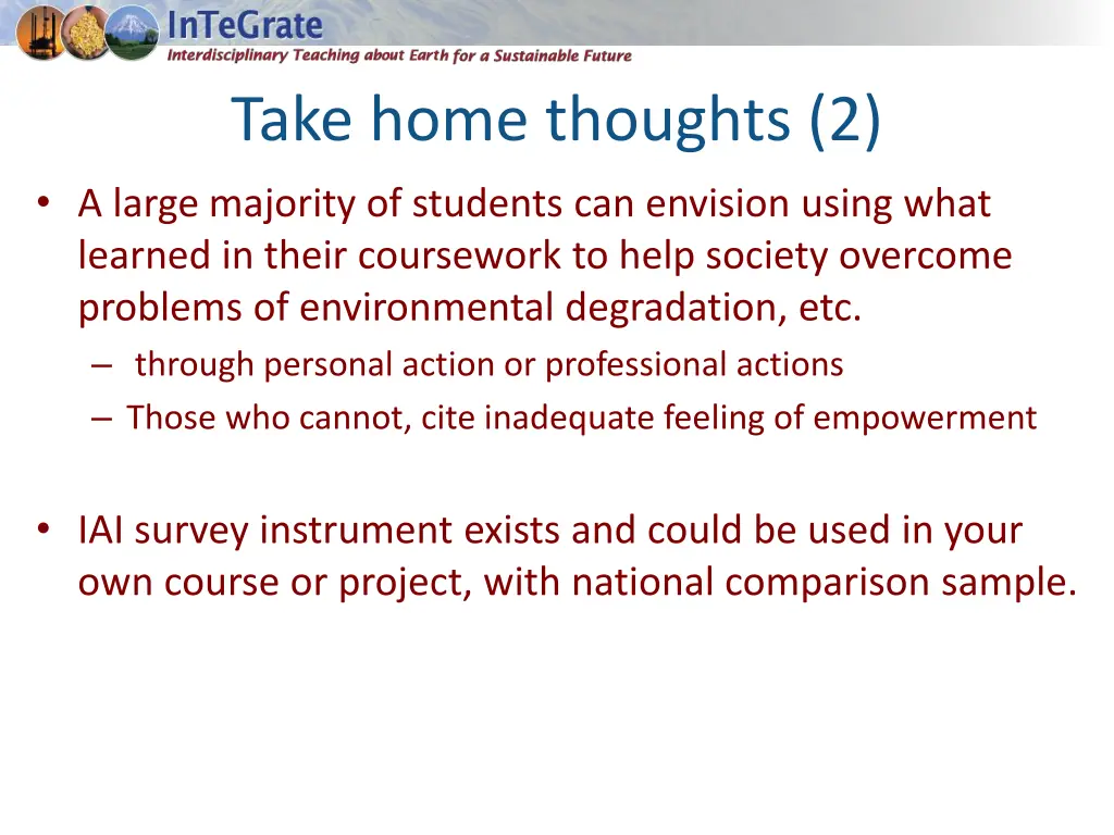 take home thoughts 2 a large majority of students