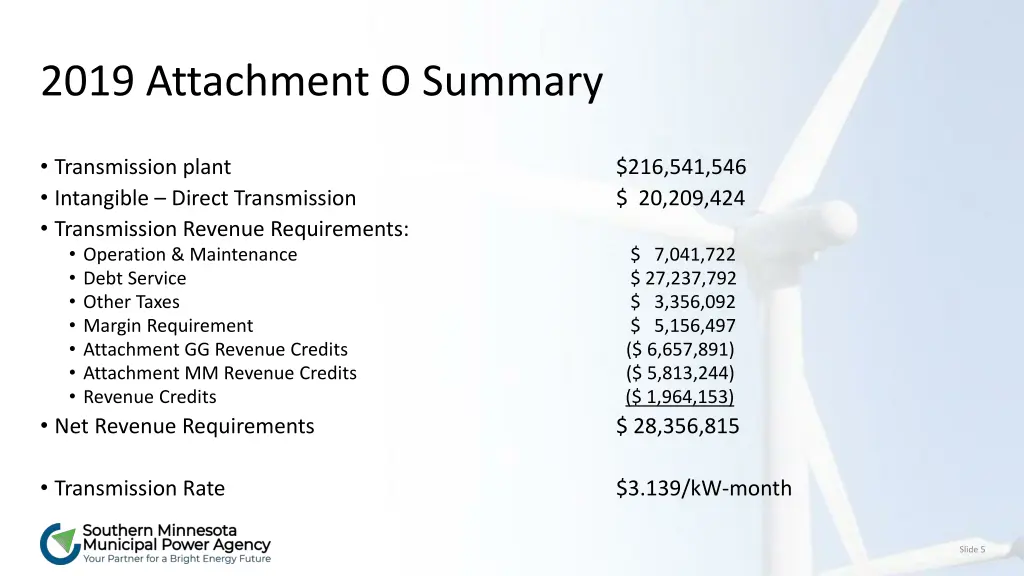 2019 attachment o summary