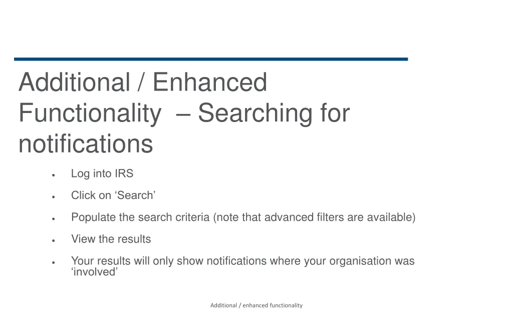 additional enhanced functionality searching