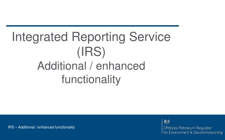 integrated reporting service irs additional