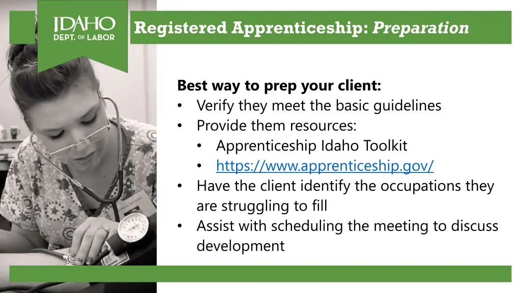 registered apprenticeship preparation