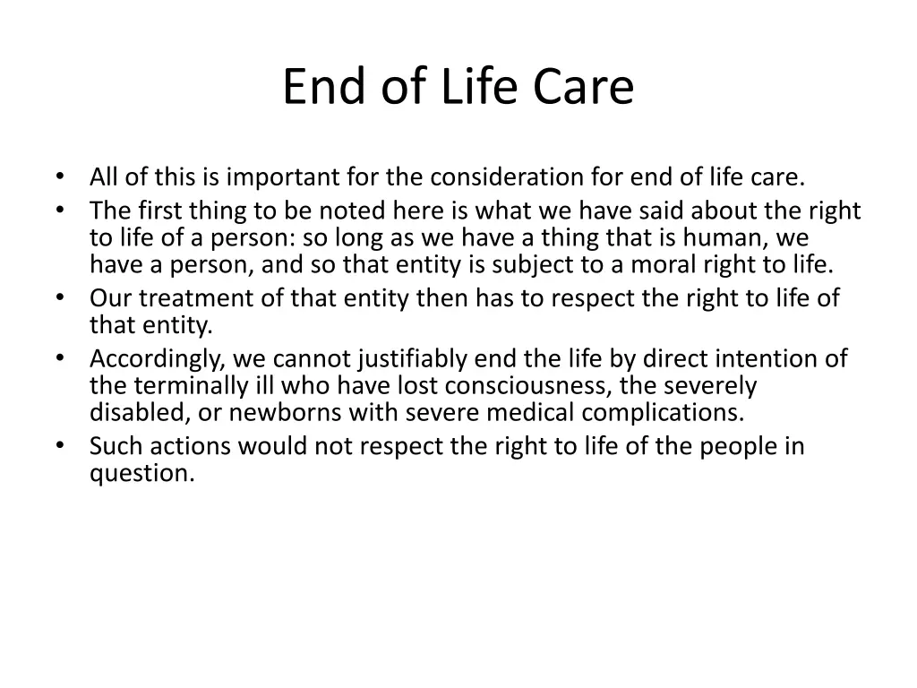 end of life care