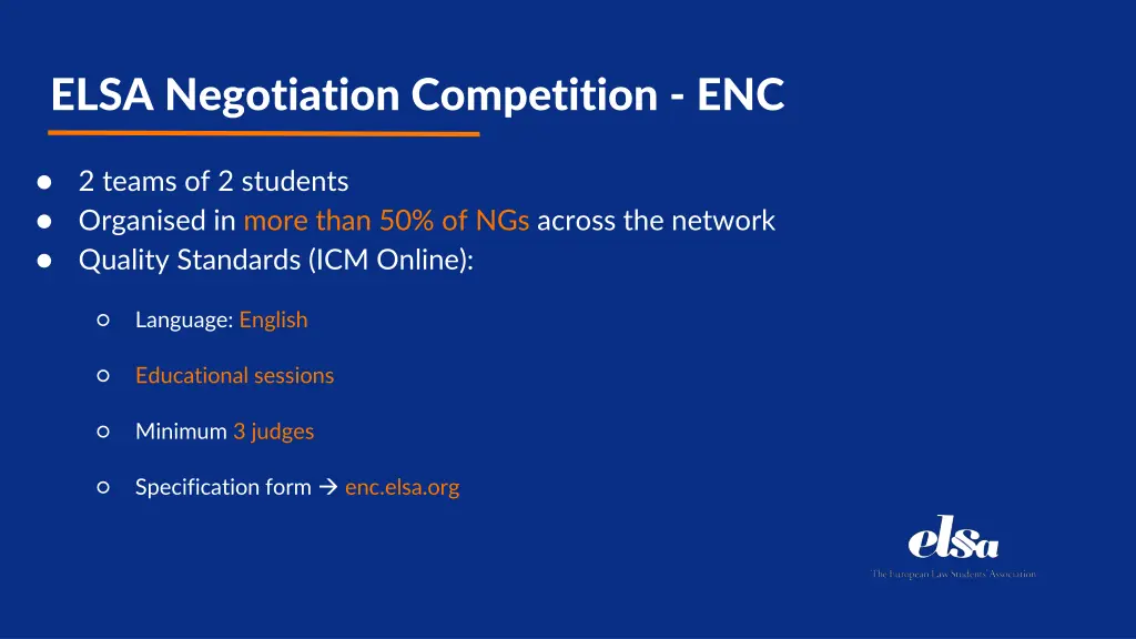 elsa negotiation competition enc