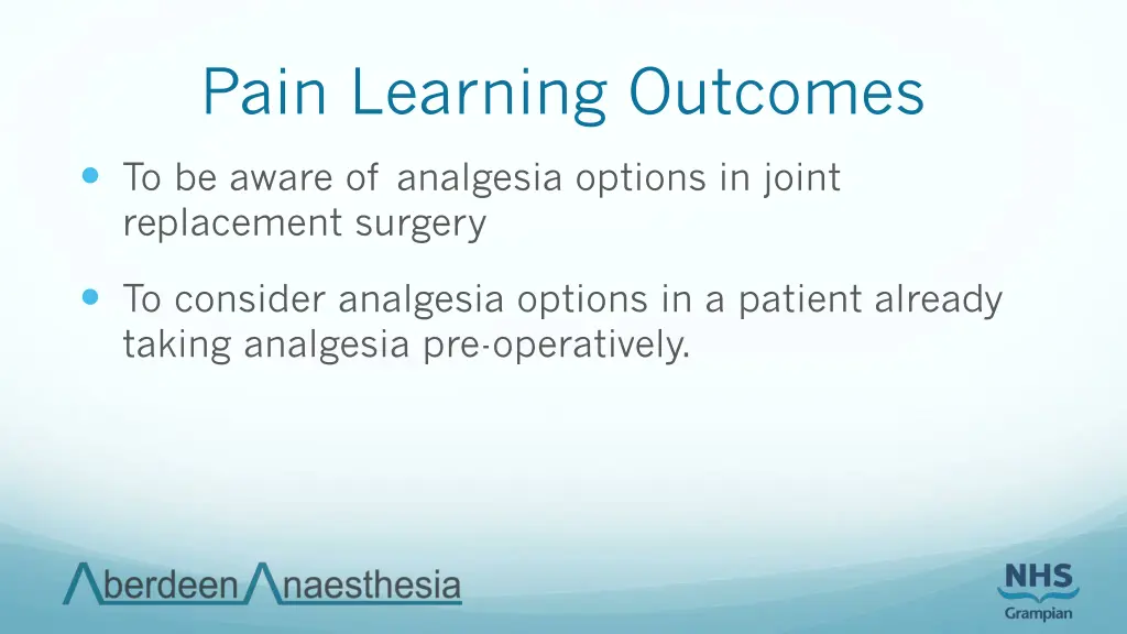 pain learning outcomes