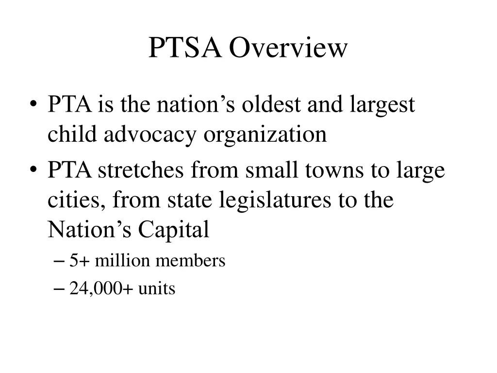 ptsa overview