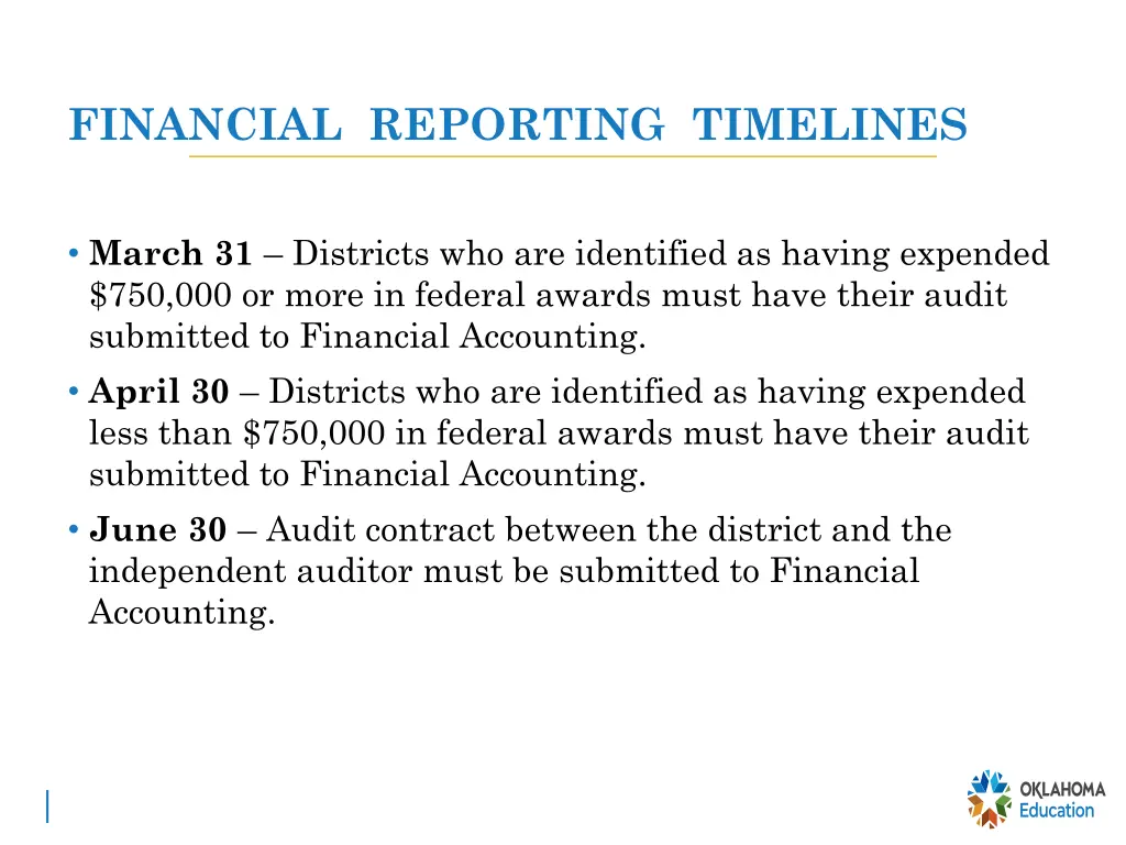 financial reporting timelines 1