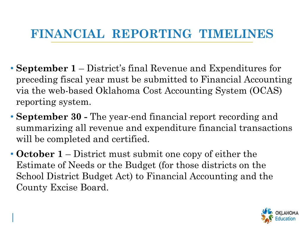 financial reporting timelines