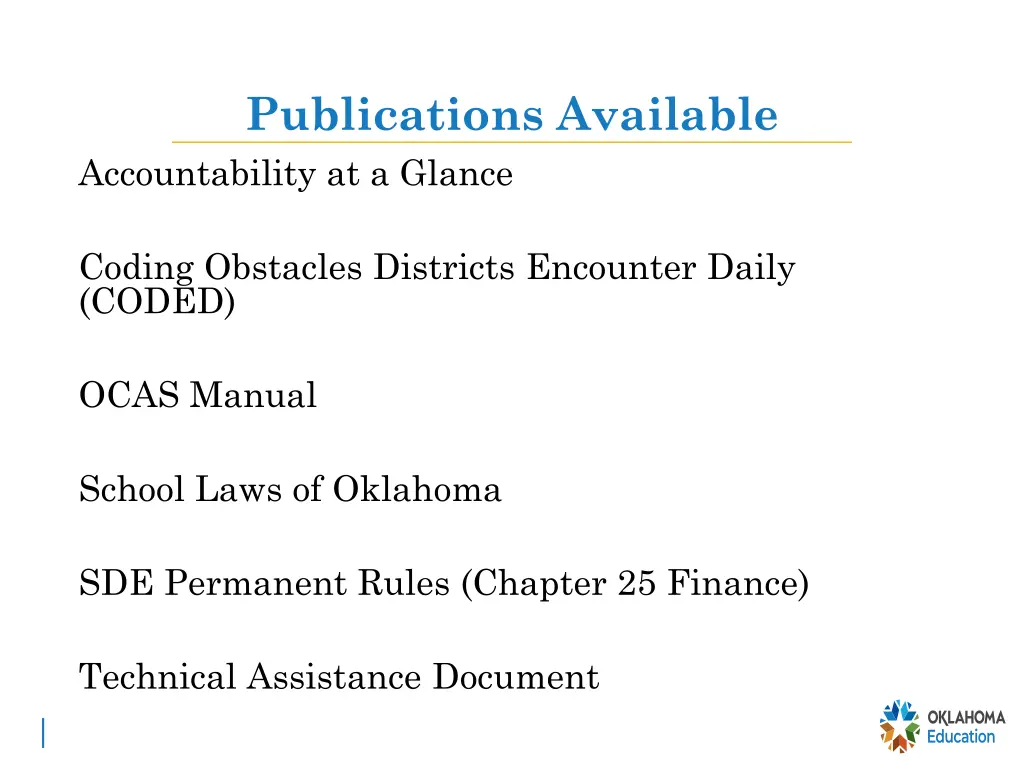 publications available accountability at a glance