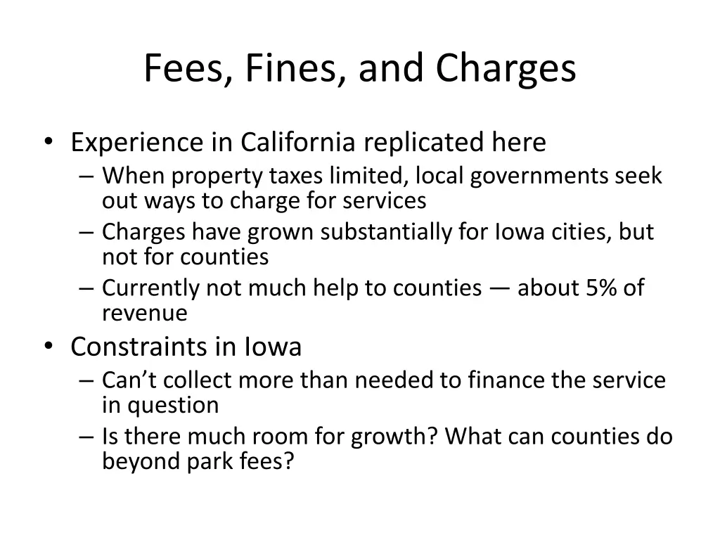 fees fines and charges