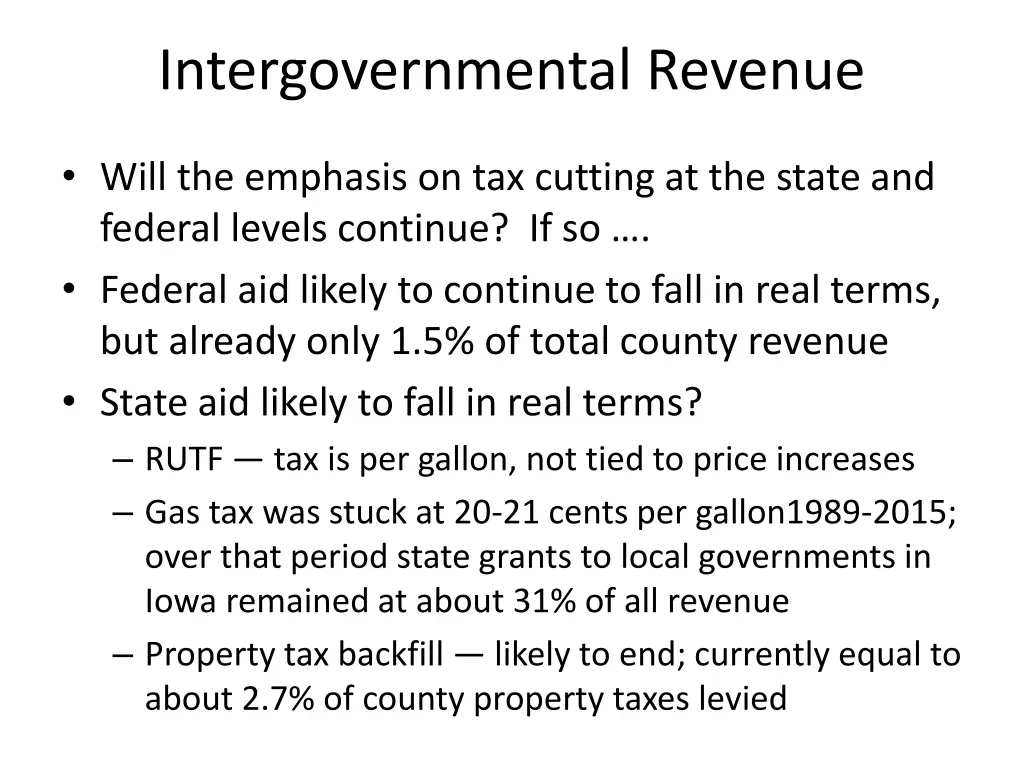 intergovernmental revenue