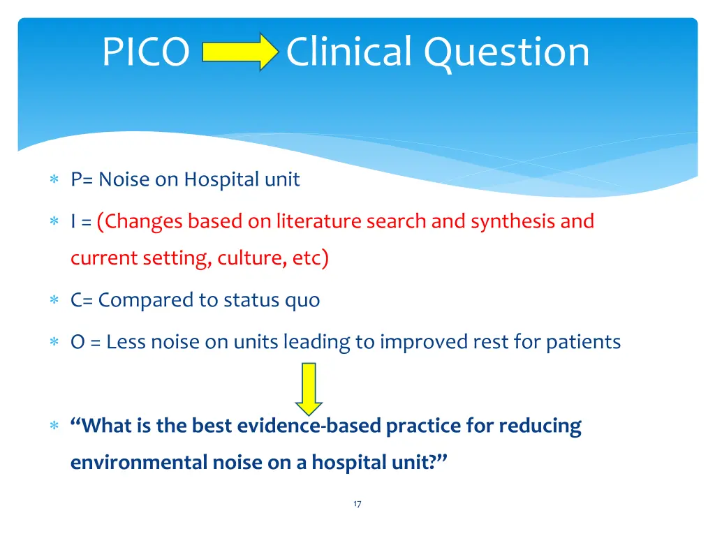 pico clinical question 1