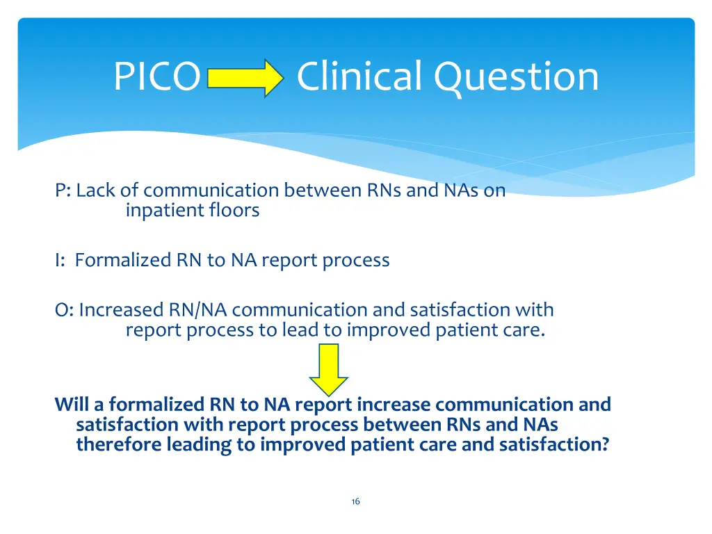 pico clinical question