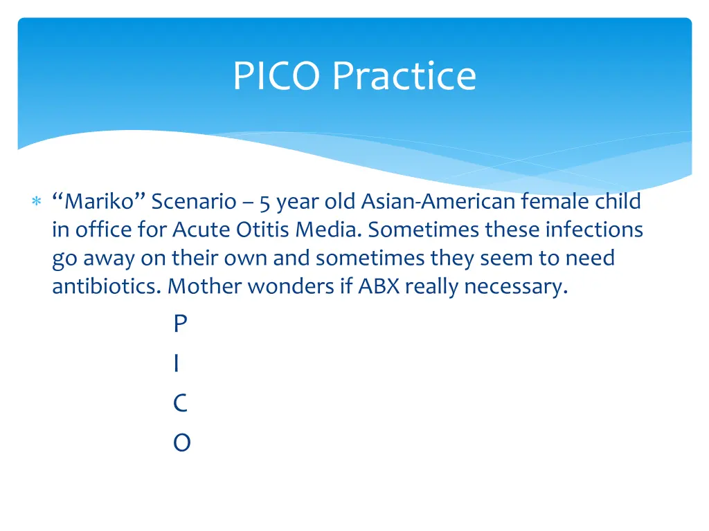 pico practice