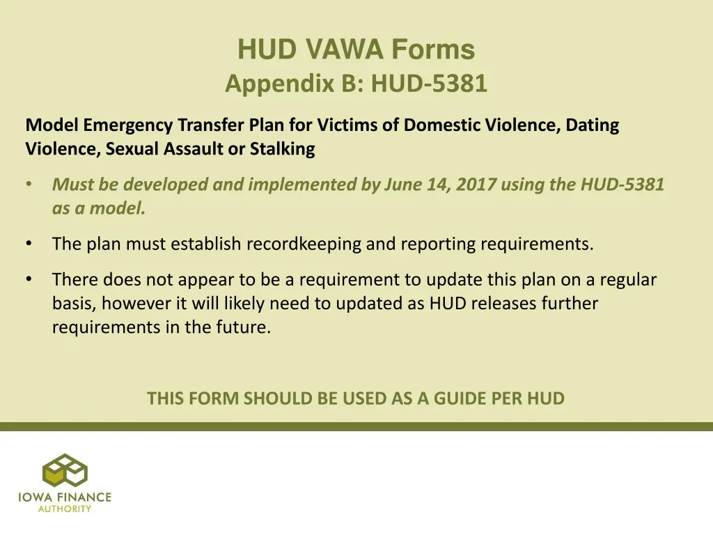 hud vawa forms appendix b hud 5381