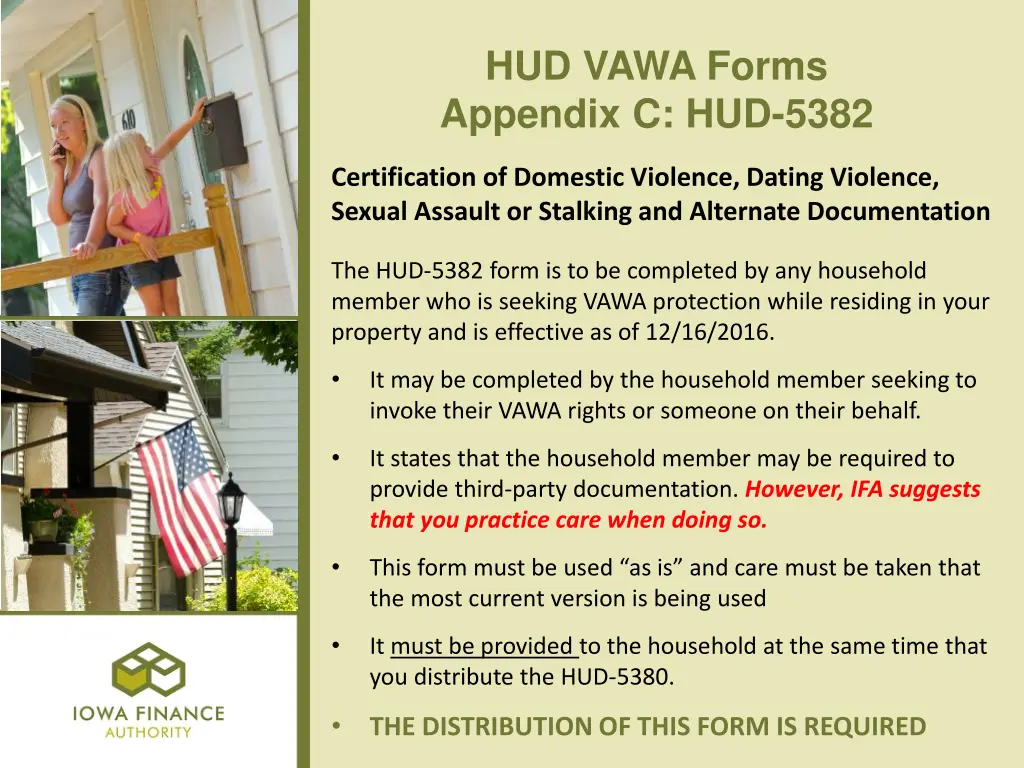 hud vawa forms appendix c hud 5382