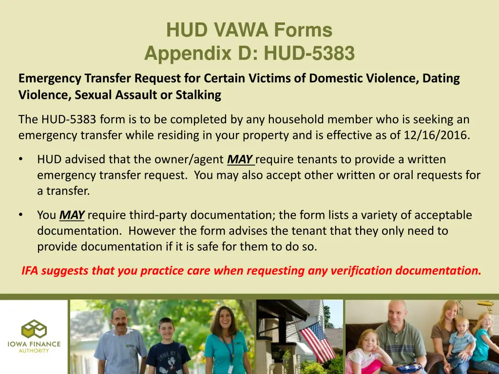 hud vawa forms appendix d hud 5383