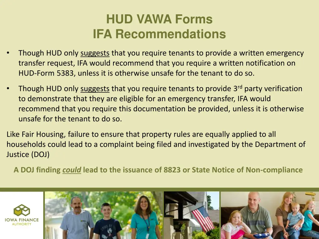 hud vawa forms ifa recommendations