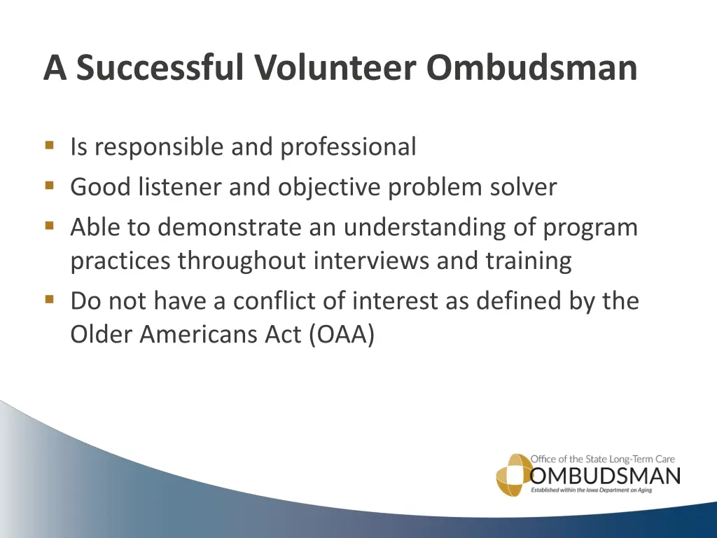 a successful volunteer ombudsman 1