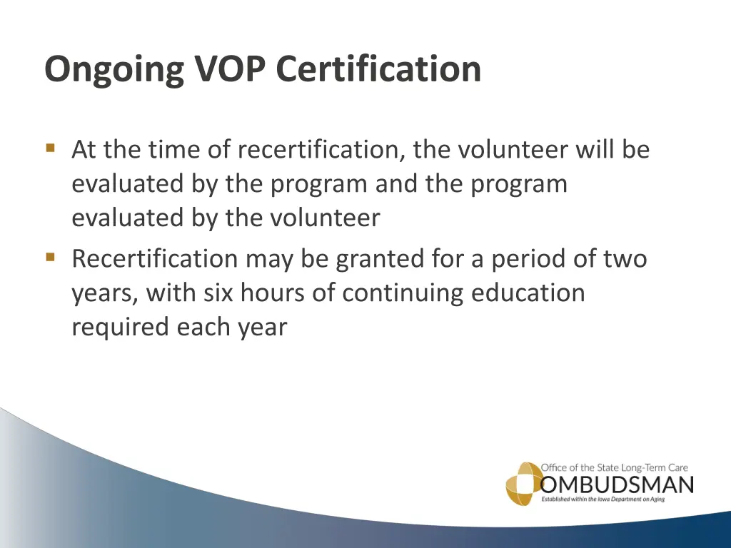 ongoing vop certification 1