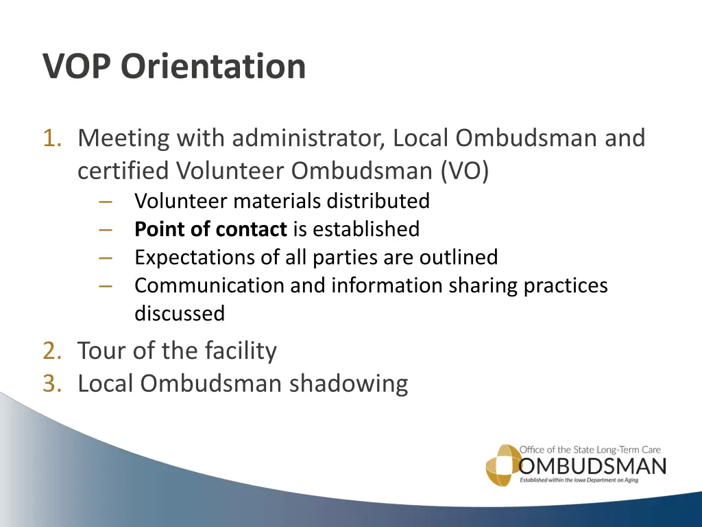 vop orientation