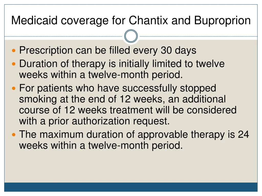 medicaid coverage for chantix and buproprion