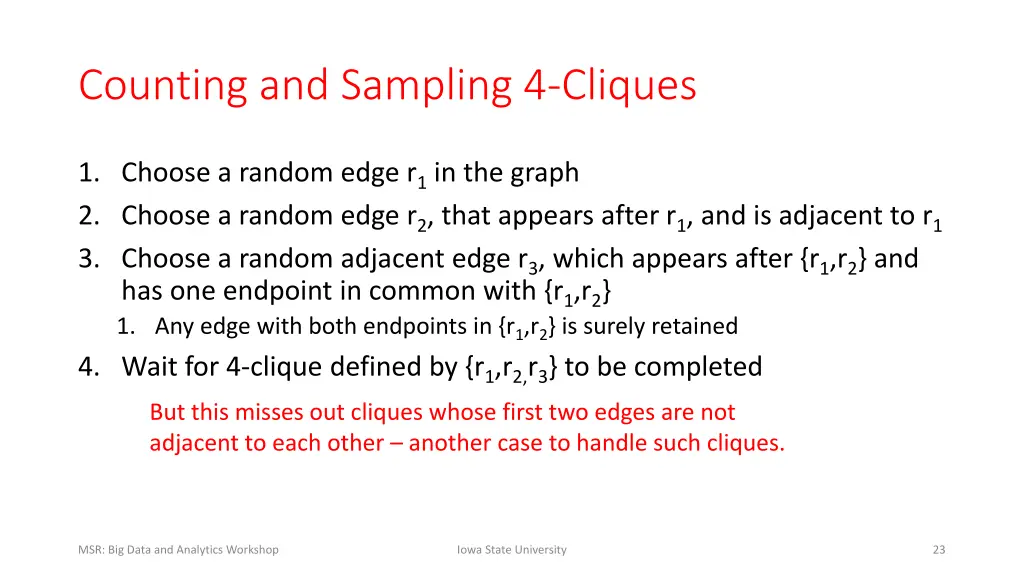 counting and sampling 4 cliques