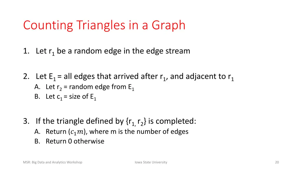 counting triangles in a graph