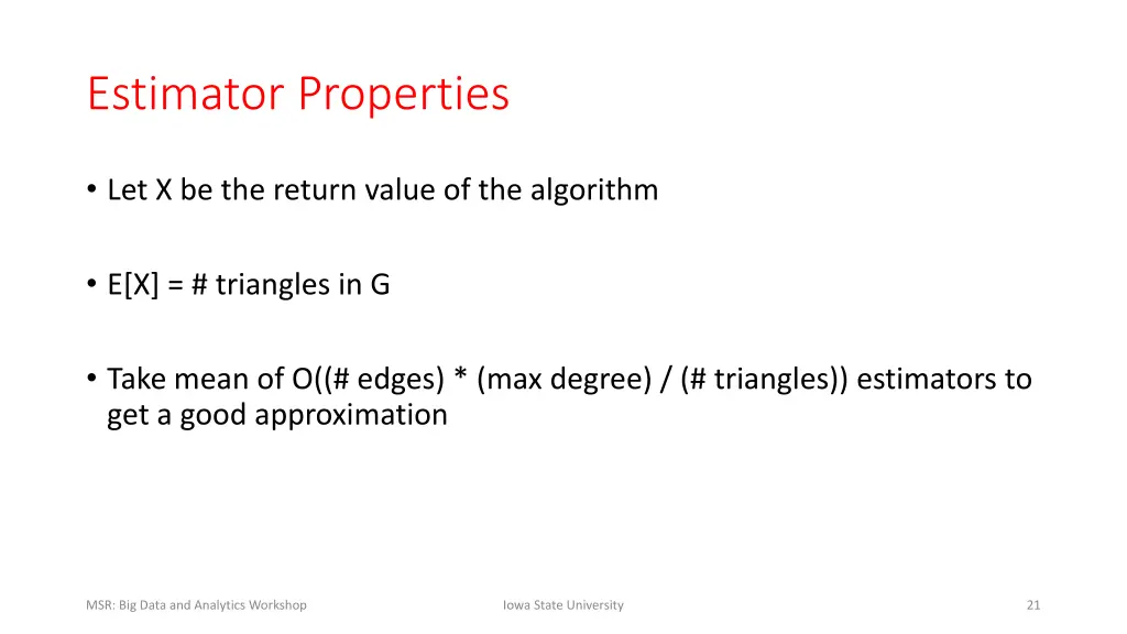 estimator properties