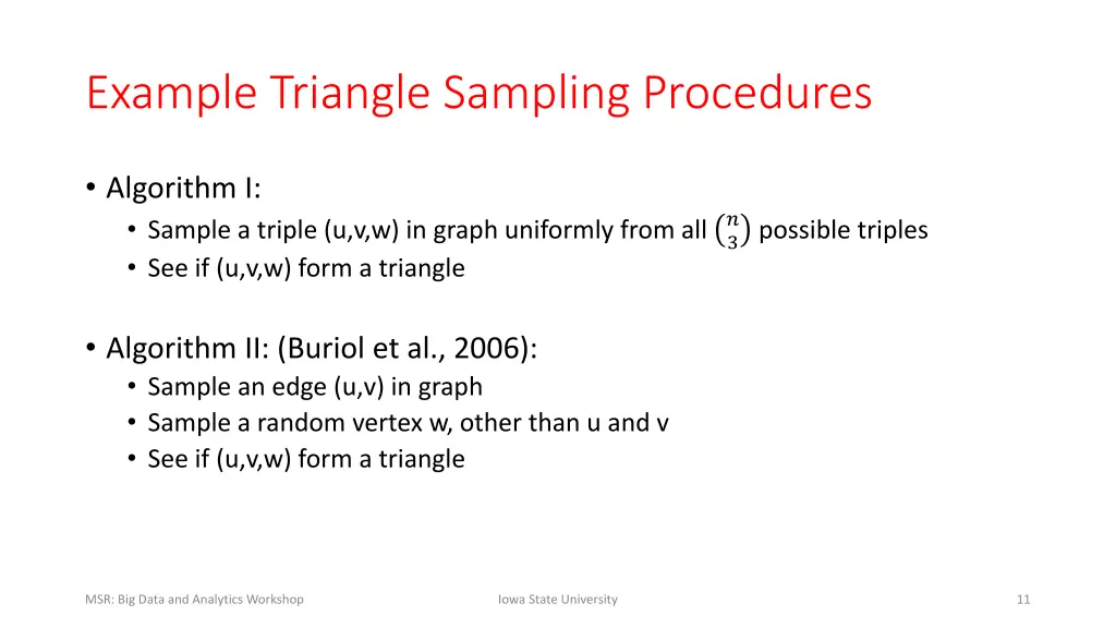 example triangle sampling procedures