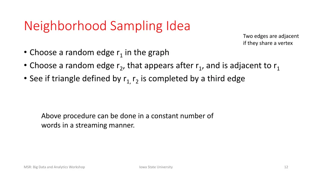 neighborhood sampling idea