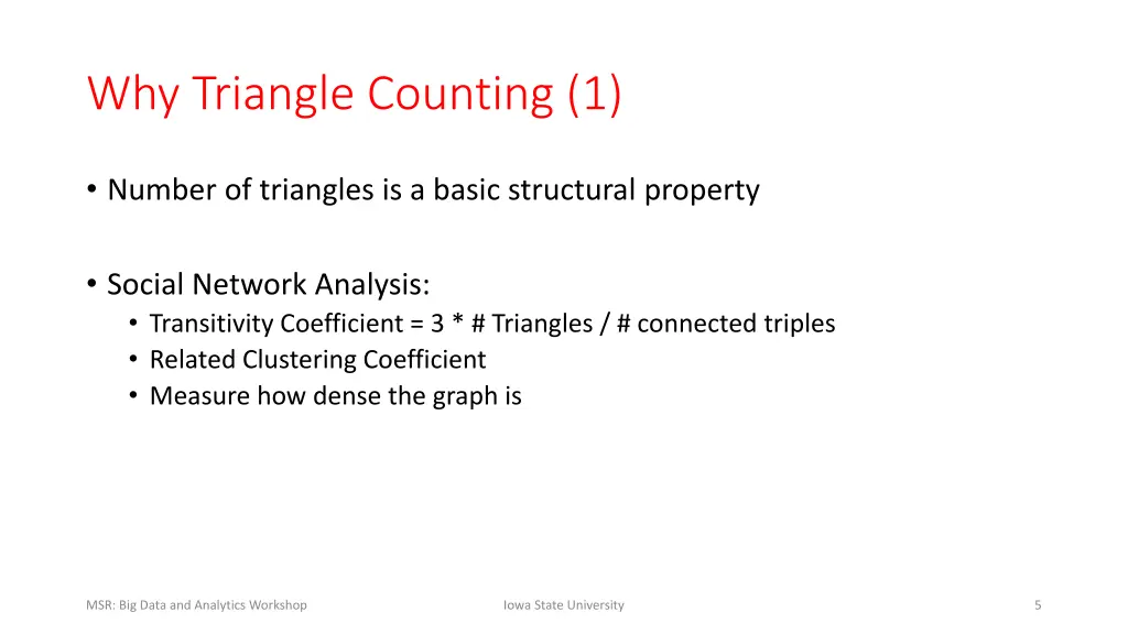 why triangle counting 1