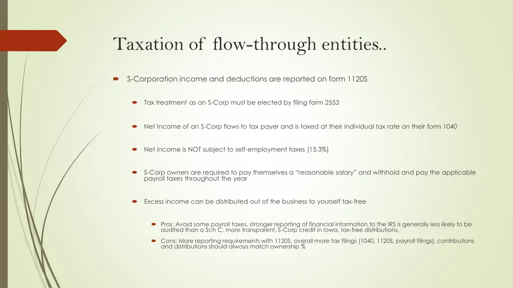 taxation of flow through entities 1