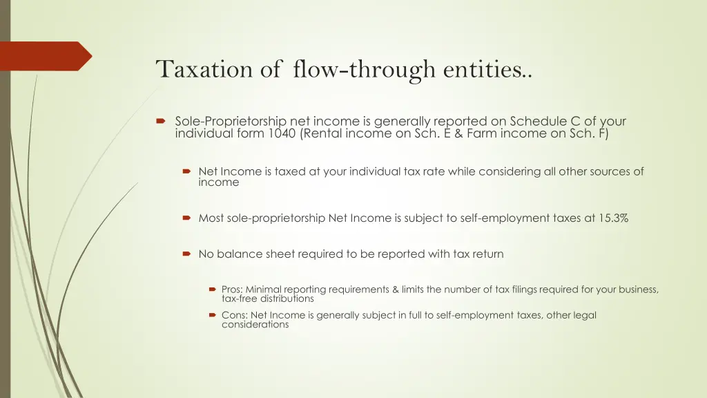 taxation of flow through entities