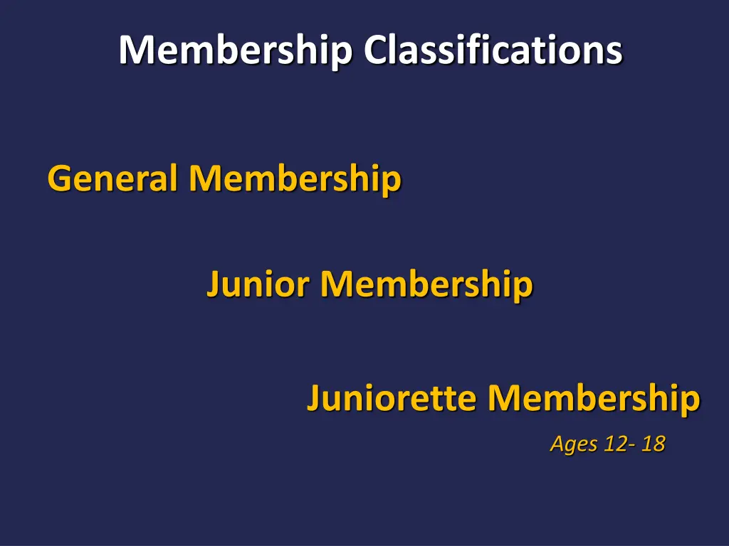 membership classifications