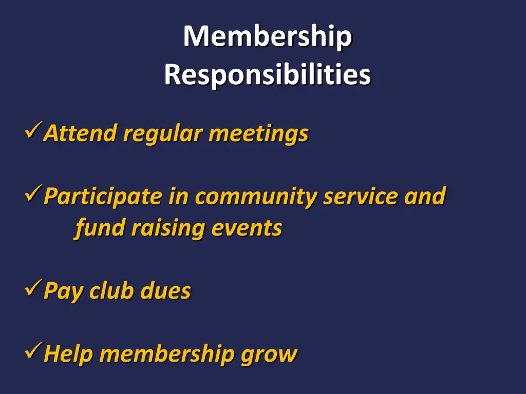 membership responsibilities