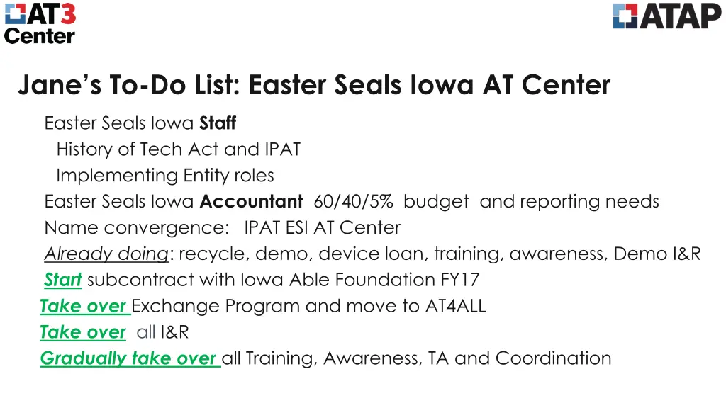 jane s to do list easter seals iowa at center